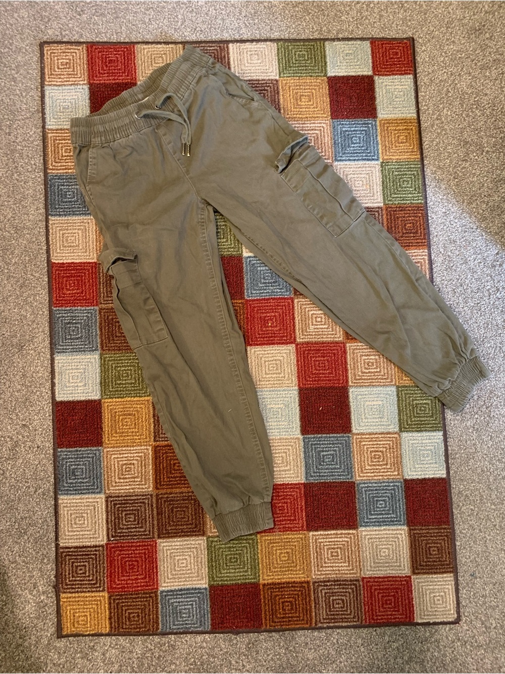 Retrod olive green cargo joggers